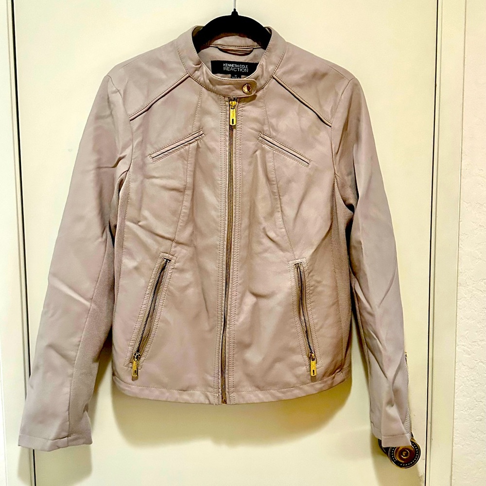 Women’s faux leather jacket - nude colored